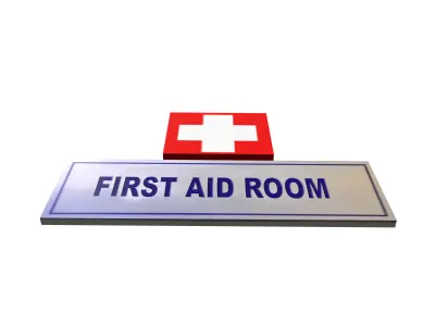 First Aid Signs Low-poly 3D model