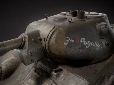 T34-57 1941 Soviet Tank Low-poly 3D model