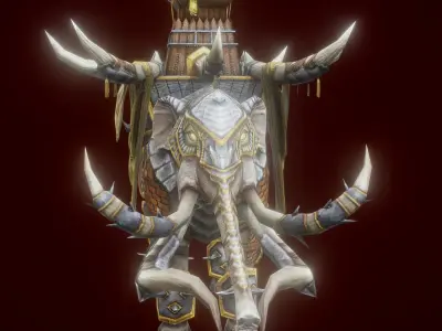 war elephant  Low-poly 3D model