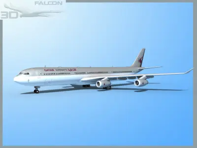 Falcon3D A340 -600 Qatar 3D model
