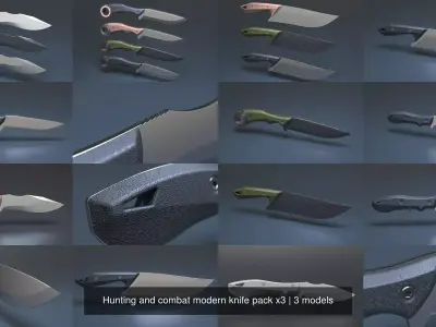Hunting and combat modern knife pack x3