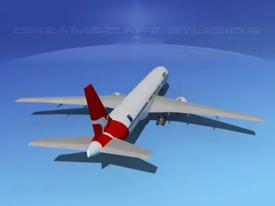 Boeing 777-300 MP Qantas 3D model