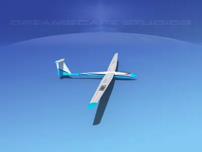 Schleicher ASW 22 Sailplane V01 3D model