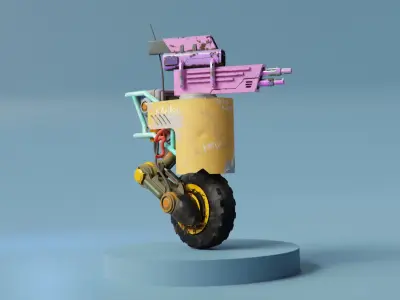 SCIFI TURRET ROBOT 3D model