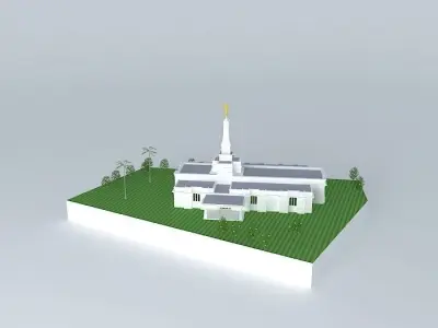LDS Temple Asuncion Paraguay 112 Th. Operating Templo Mormon. Free 3D model