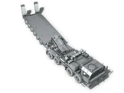 Faun STL-56 - Heavy Duty Tractor with 52t Semi-Trailer 3D model