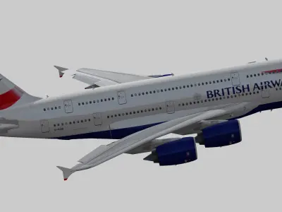 Airbus 380-8 British Airways livery Low-poly 3D model