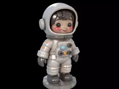 Lunar Explorer Space Themed Astronaut Doll 3D print model