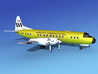 Lockheed L-188 Electra HP Braniff Intl 1 3D model