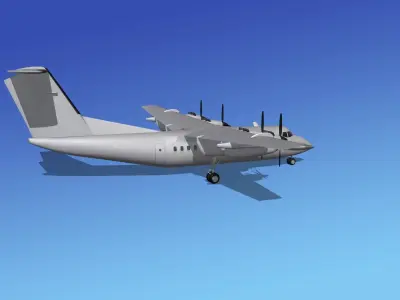 Dehavilland DHC-7 Bare Metal 3D model
