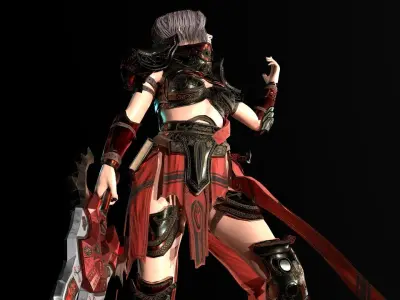 Paladin Woman Low-poly 3D model