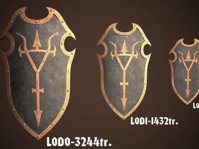 Knight Shield 04 Low-poly 3D model