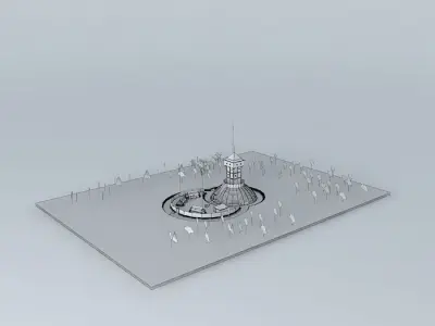 Motte and bailey castle 3D model