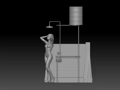 MILITARY girlfriend TAKE A SHOWER 3D print model