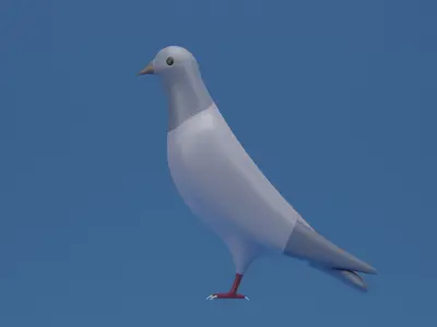 Cartoon Cute Pigeon Dove Low-poly 3D model