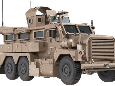 Cougar MRAP Mine Resistant Ambush Protected Vehicle Low-poly 3D model