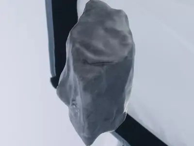 Dark Rough Rock 3D Model Low Poly Game Ready PBR Free low-poly 3D model