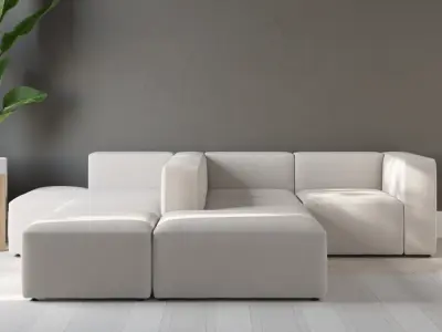  Modular Axis Sofa Model, White 