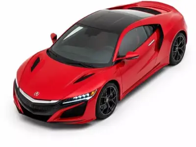 Metallic Red Acura NSX  Modern Hybrid Supercar 3D model