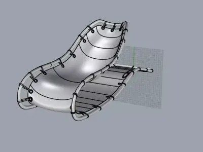leather sunbed 3D model