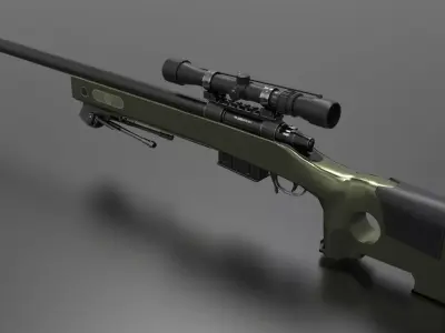 AWM Sniper Rifle Fps - Tps Low-poly 3D model