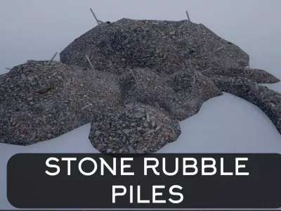 Stone Rubble Piles Low-poly 3D model