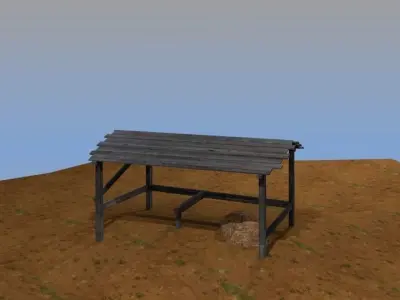 Wooden stable Free low-poly 3D model