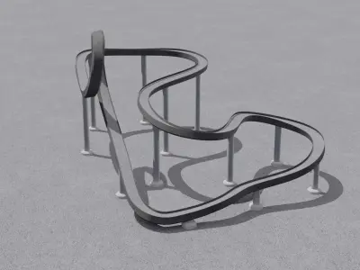 Acrobatic track Low-poly 3D model