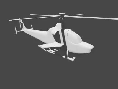 helicopter Low-poly 3D model