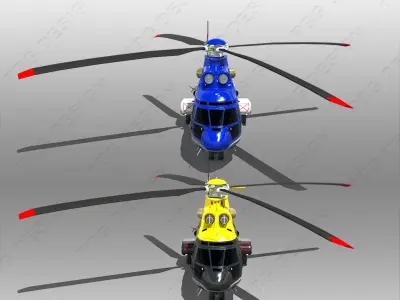 Aerospatiale 33L2 Low-poly 3D model