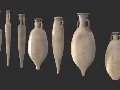 Amphora - Sand Terracotta Low-poly 3D model