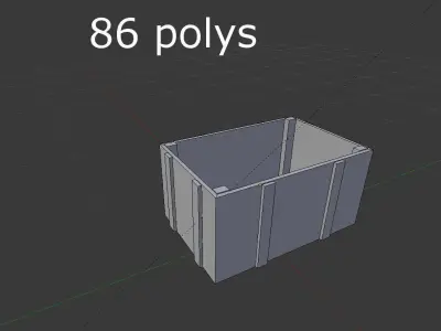 low poly wooden crate Low-poly 3D model order