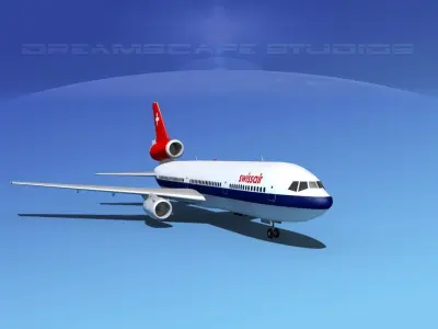 Douglas DC-10 Swissair 3D model