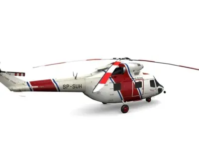 Sokol PZL W-3 Low-poly 3D model