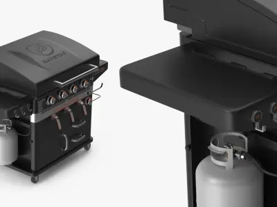 Blackstone Air Fryer Gas Grill with Propane Tank Black 3D model