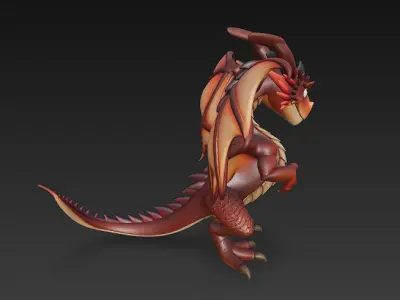 Dragon Realistic 3D Model Basic - Low Poly Realistic Low-poly 3D model