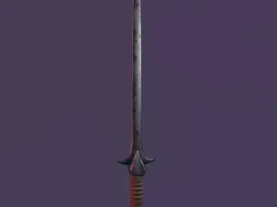 Average Steel Sword Free low-poly 3D model