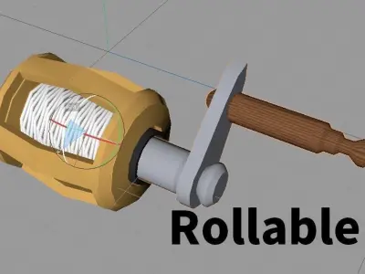 Fishing Reel Low-poly 3D model