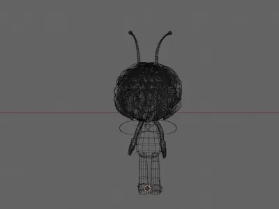 rigged character the honey bee Low-poly 3D model
