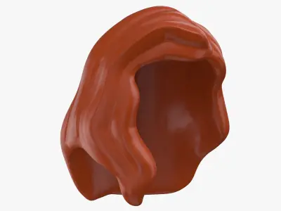 Lego Hair 02 Light Brown 3D model