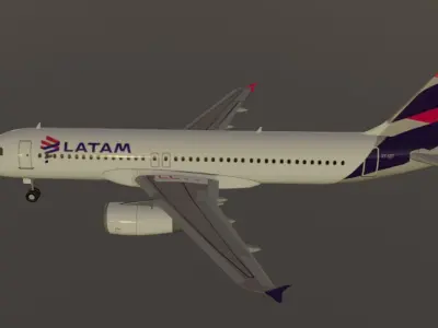 LATAM Airbus a320-232 low poly 3D model  Low-poly 3D model