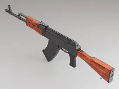 AK47 Game Ready Model - Low And High Poly Mesh Free low-poly 3D model