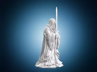 Nazgul Ringwraith Dark Lord of the Rings Hooded Sword Wraith Min 3D print model