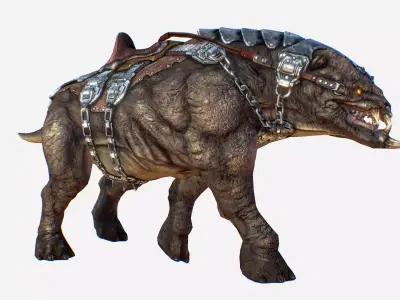 Creature mount Mastodont PBR Low-poly 3D model