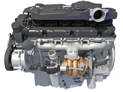 Full and Cutaway V12 Engine 3D model