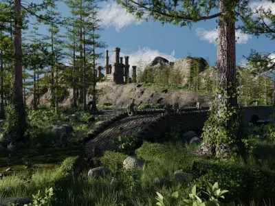 Path to Castle Scene 3D model