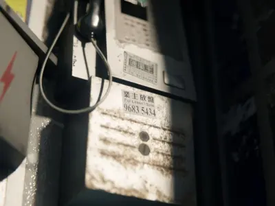 Old Hong Kong Telephone Booth Low-poly 3D model