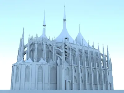 Saint Barbara - gothic cathedral -Kutna Hora- Czech republic 3D model