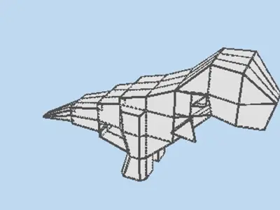 Origami - Dinosaur 3D model