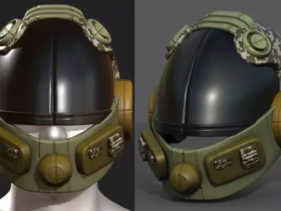 Helmet scifi military combat soldier fantasy  Low-poly 3D model